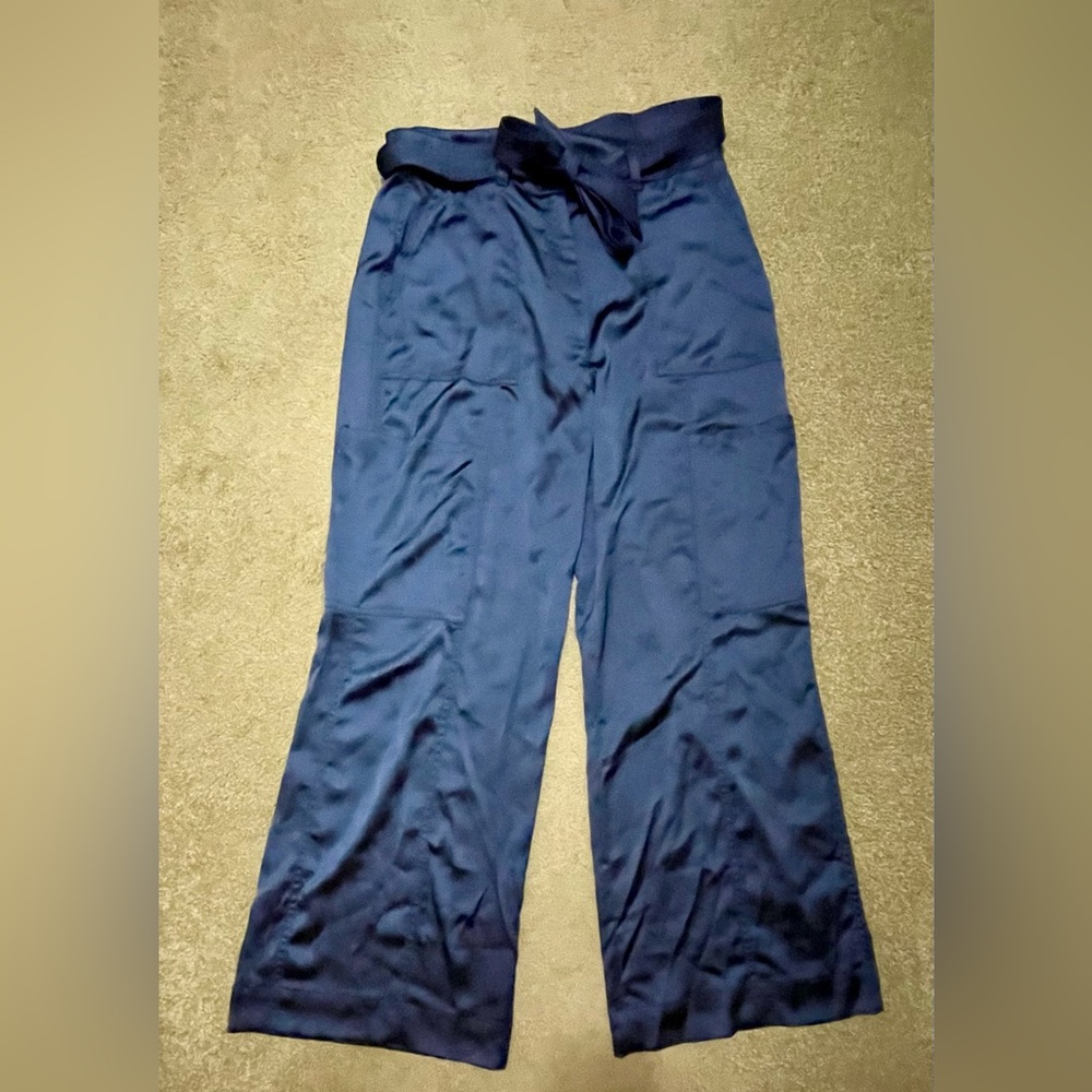 Navy Blue Women's Wide-Leg Pants